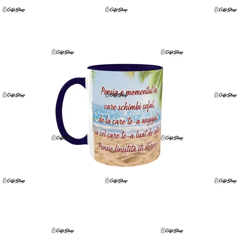 Pensia e momentul in care schimbi seful, cana din ceramica, 330ml, model cgs1781